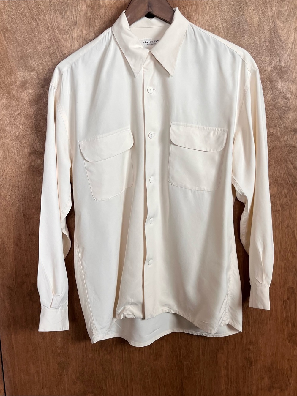 EQUIPMENT 100% silk shirt cream color small